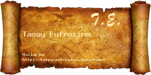 Tassy Eufrozina névjegykártya